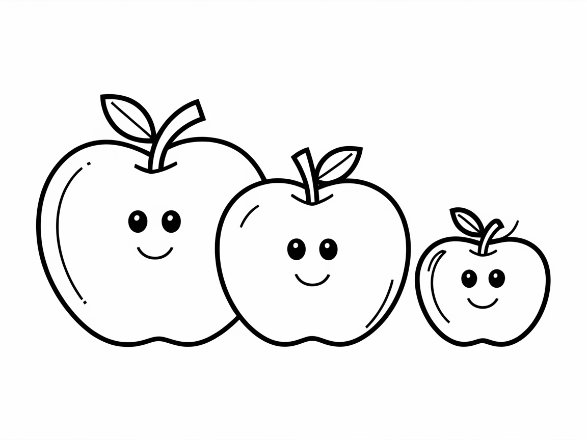 Smiling Apple Trio Ready for Colors