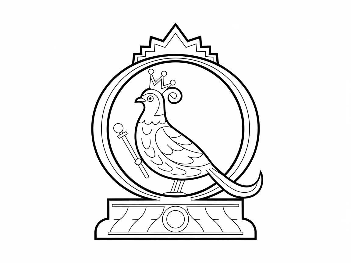 Majestic Crowned Bird: Color the Royal Flight