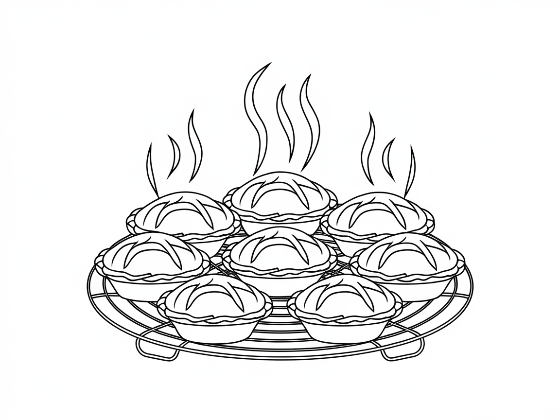 Freshly Baked Mini Pies Cooling Rack
