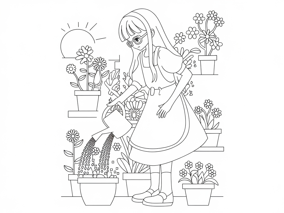 Bring Life to This Anime Gardening Scene