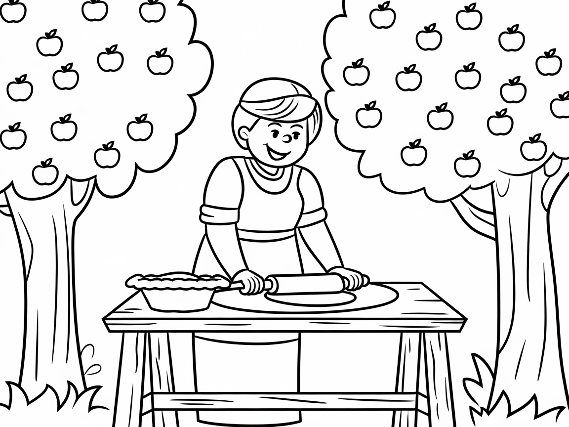 Baking Joy in the Orchard with This Pie Prep Scene