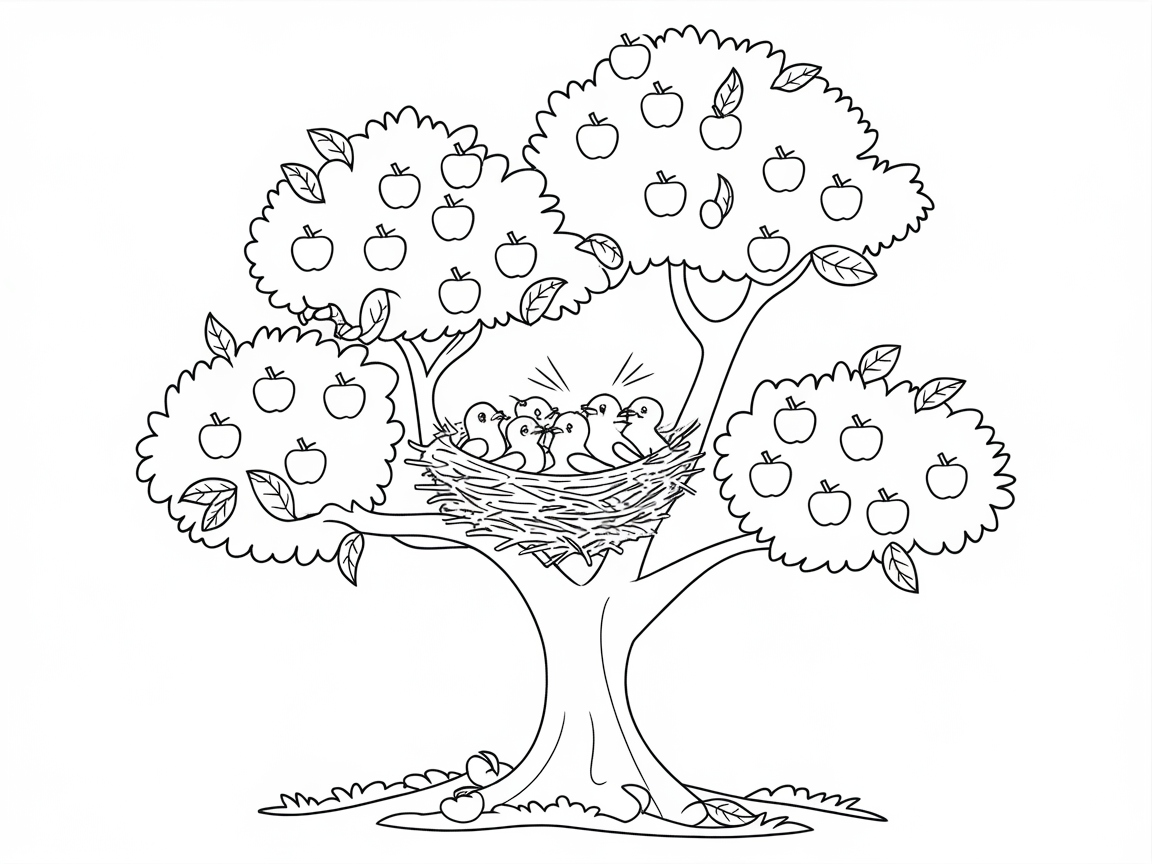 Bring Life to This Apple Tree with Nesting Birds