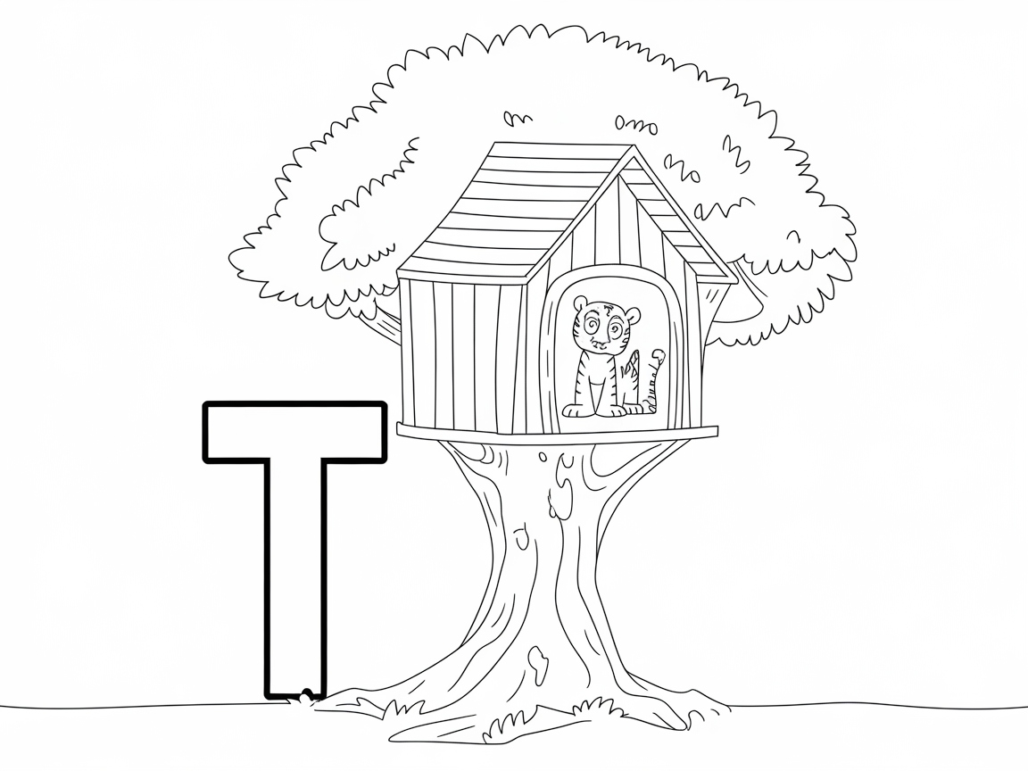 Treehouse Tiger Takes the Letter T