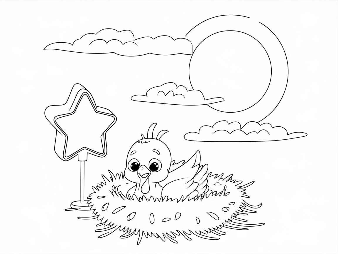 Nestle in with This Starry-Eyed Turkey in Its Cozy Nest