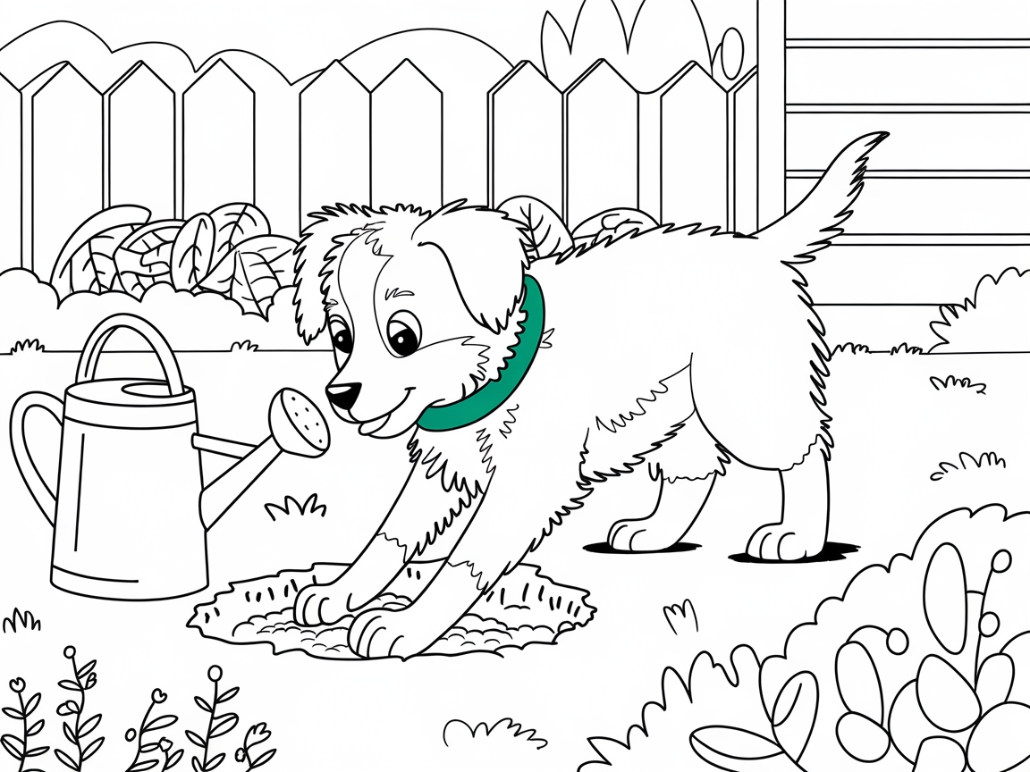 Garden Adventures with This Playful Puppy