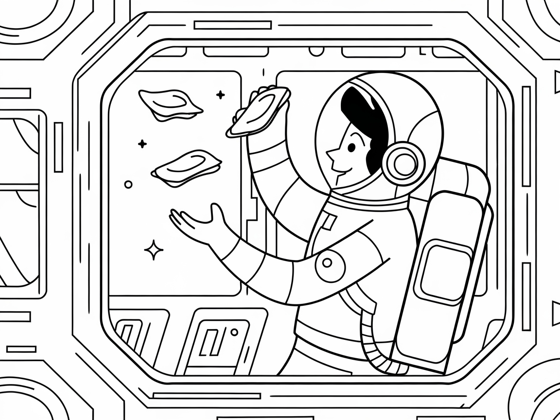 Floating Sandwiches in Space: A Fun Astronaut Scene