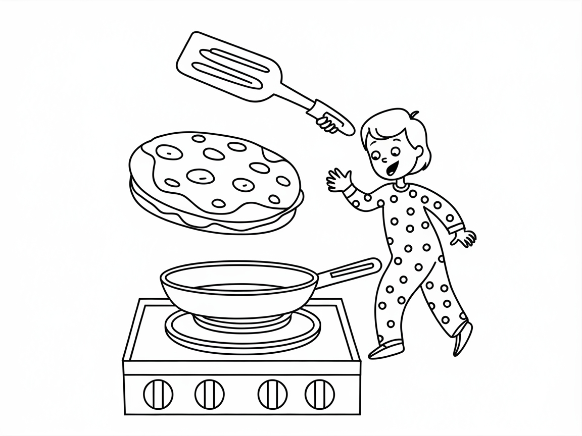 Flip Out Over This Pancake Fun Coloring Page