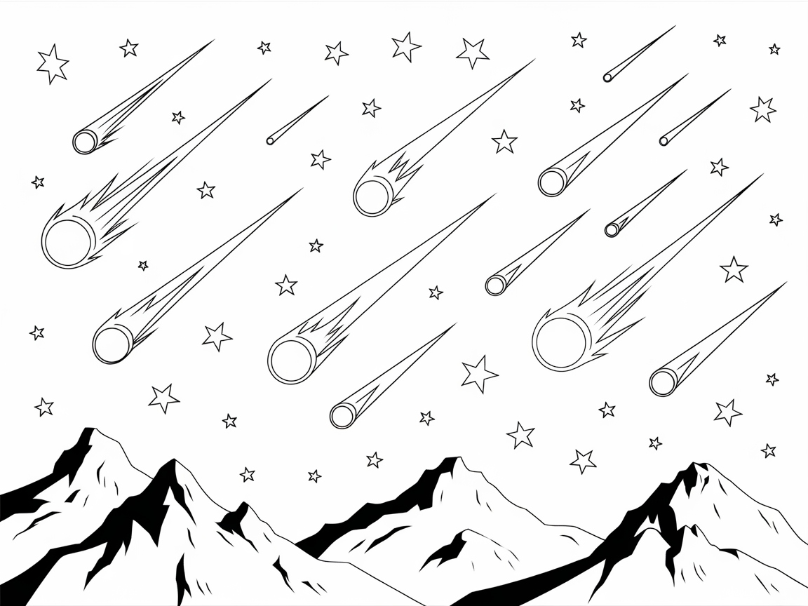 Witness a Meteor Shower on This Stunning Sky Page
