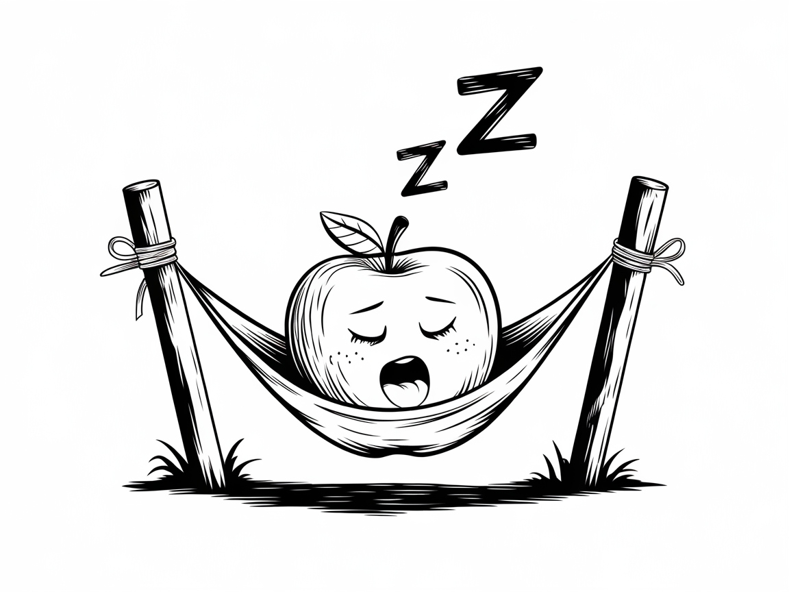 Sleepy Apple in a Cozy Hammock
