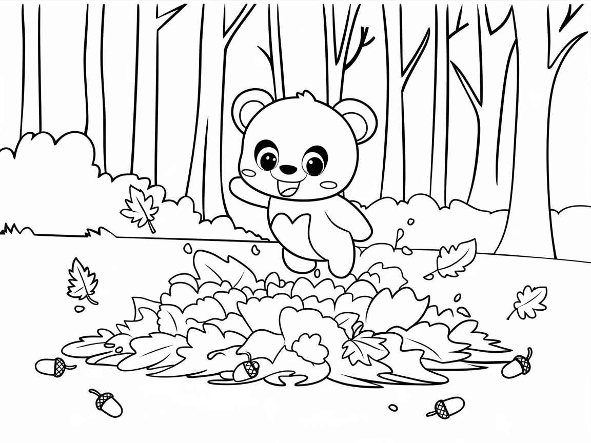 Jump into Fall Fun with This Leaf Pile Bear