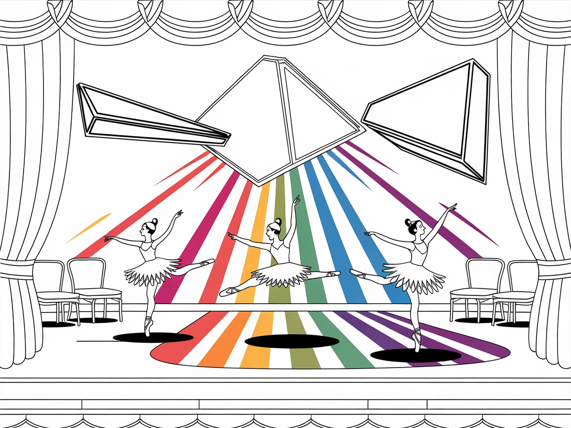 Ballet and Prisms on a Colorful Stage
