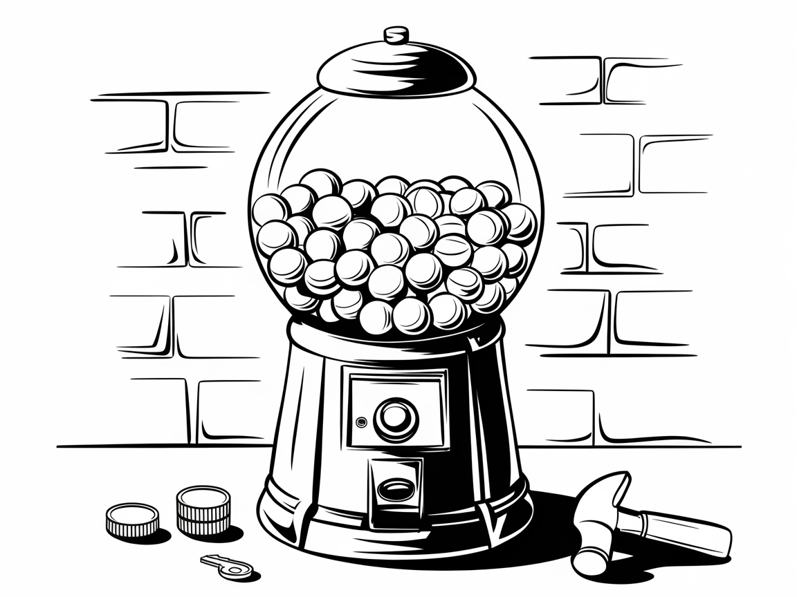 Sweet Nostalgia: Color This Classic Gumball Machine