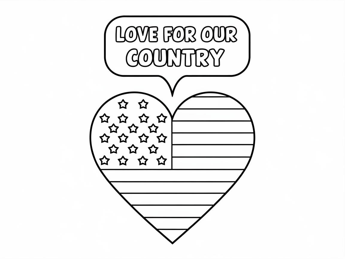 Express Your Patriotism with This Heartfelt Flag Design