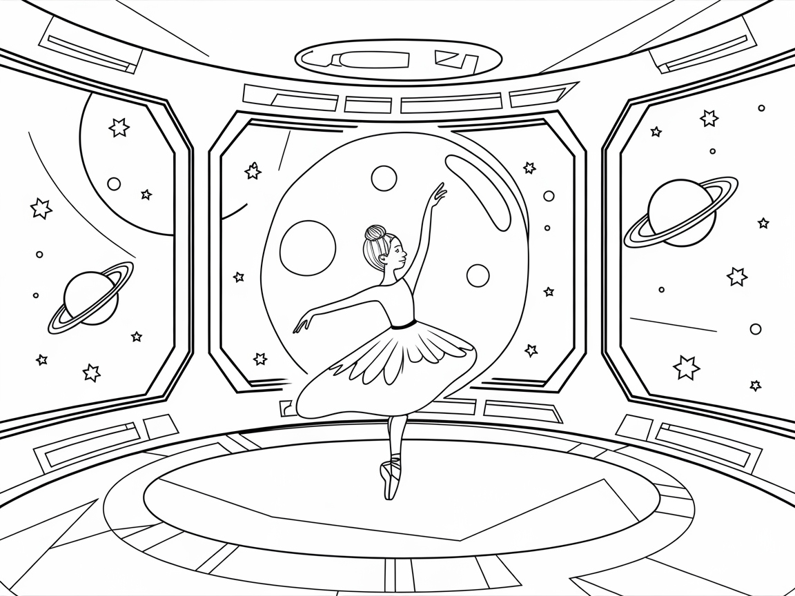 Space Odyssey Ballet Coloring Page
