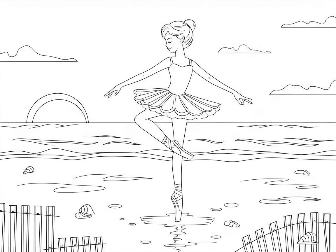 Embrace the Sunrise With This Serene Beach Ballerina