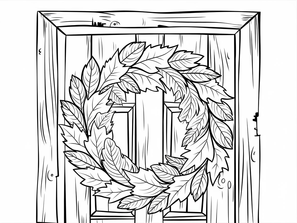 Color a Rustic Autumn Wreath