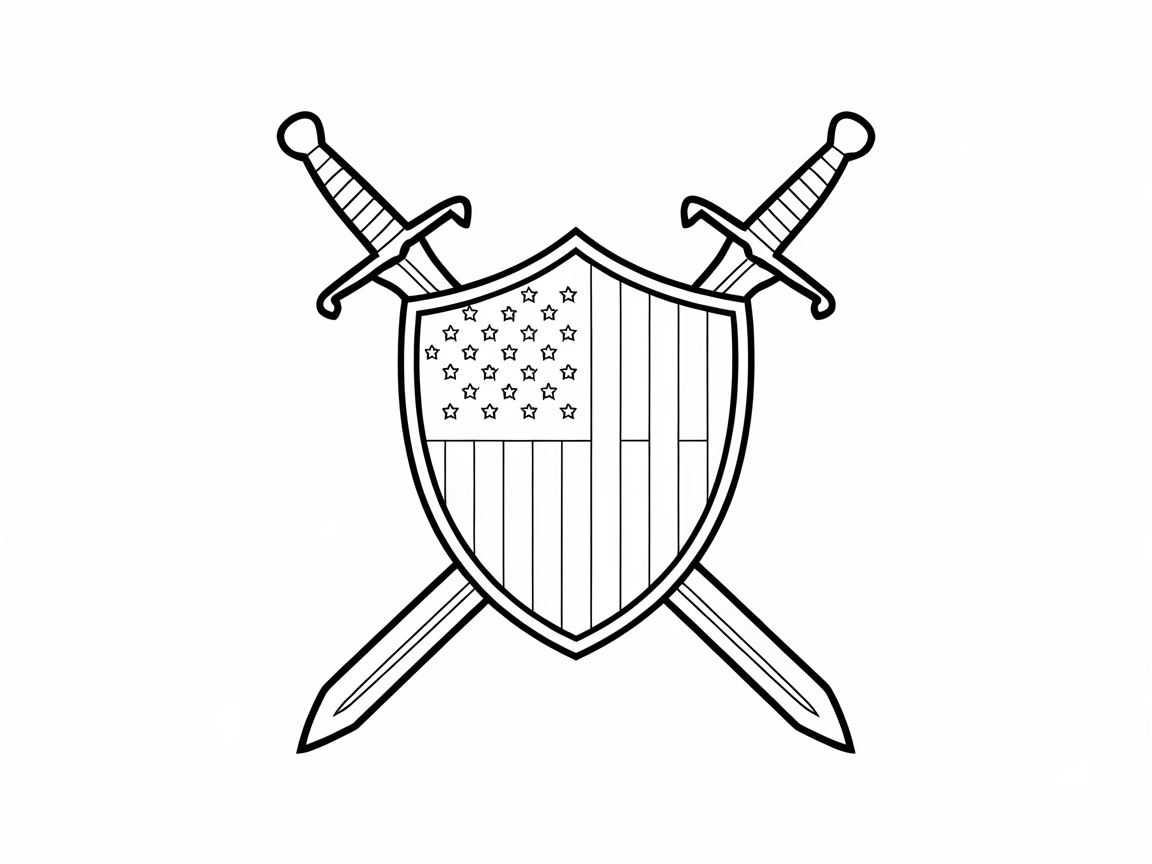 Defend Your Colors with This Patriotic Shield and Swords