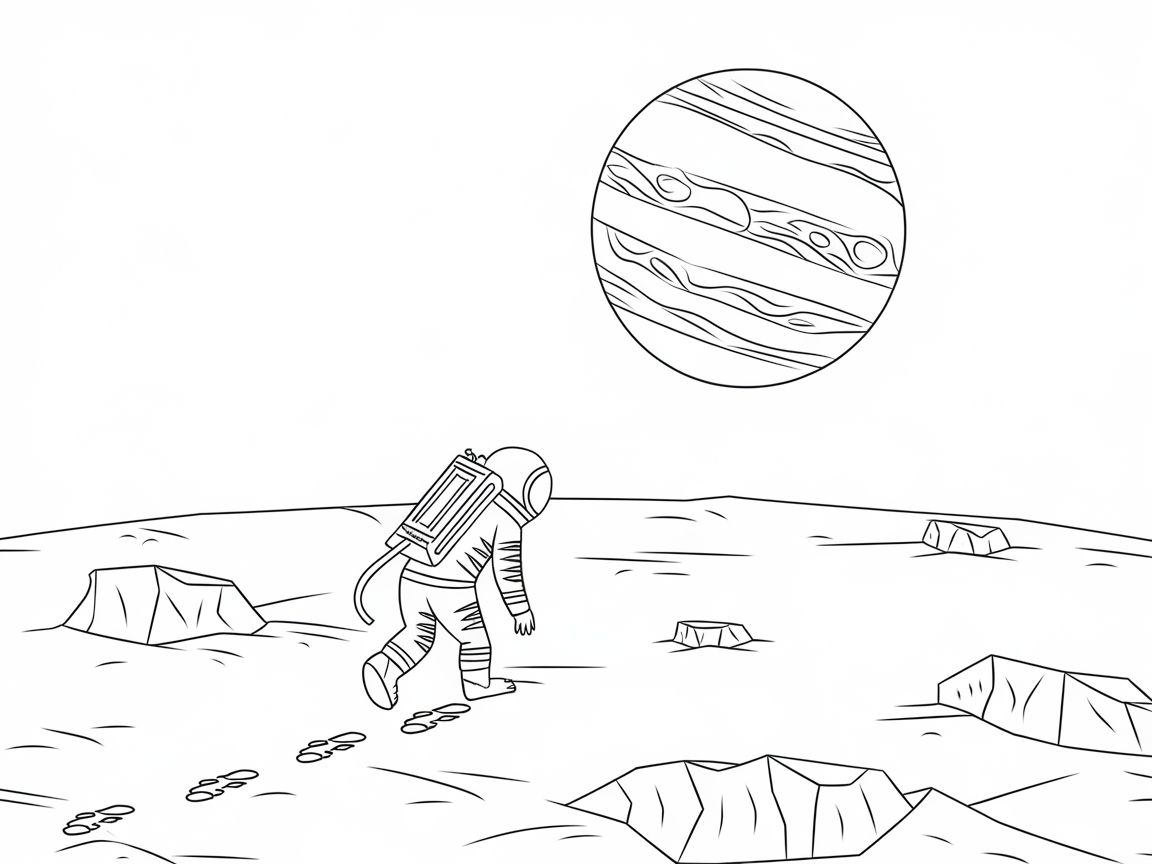 Lunar Stroll with a Jovian View
