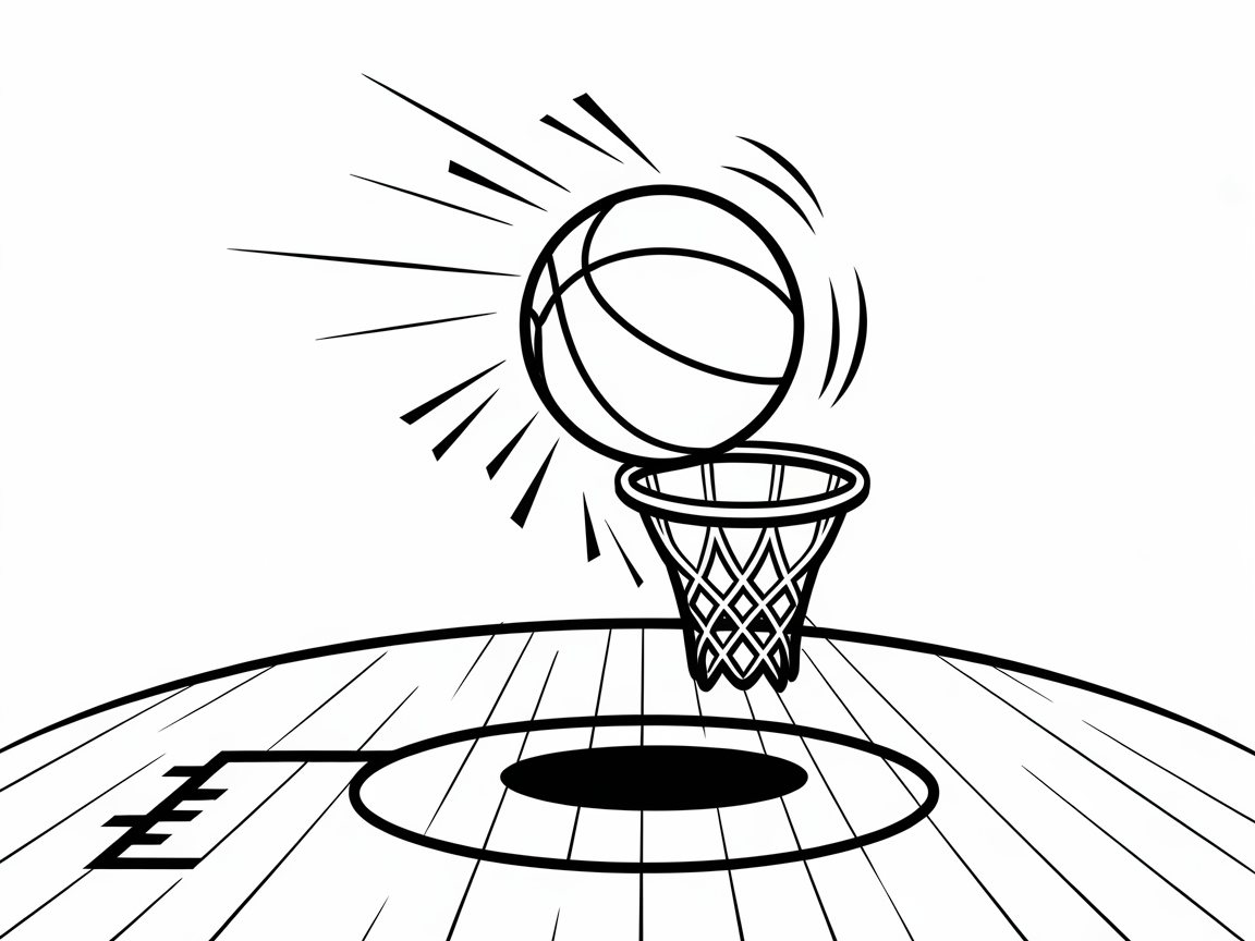 Slam Dunk Fun with This Basketball Coloring Page