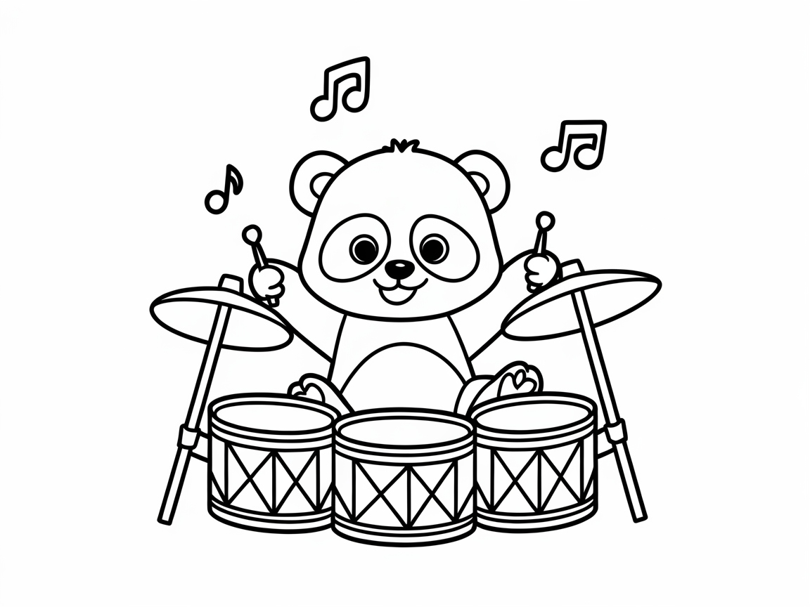 Rockstar Panda Drumming to the Beat