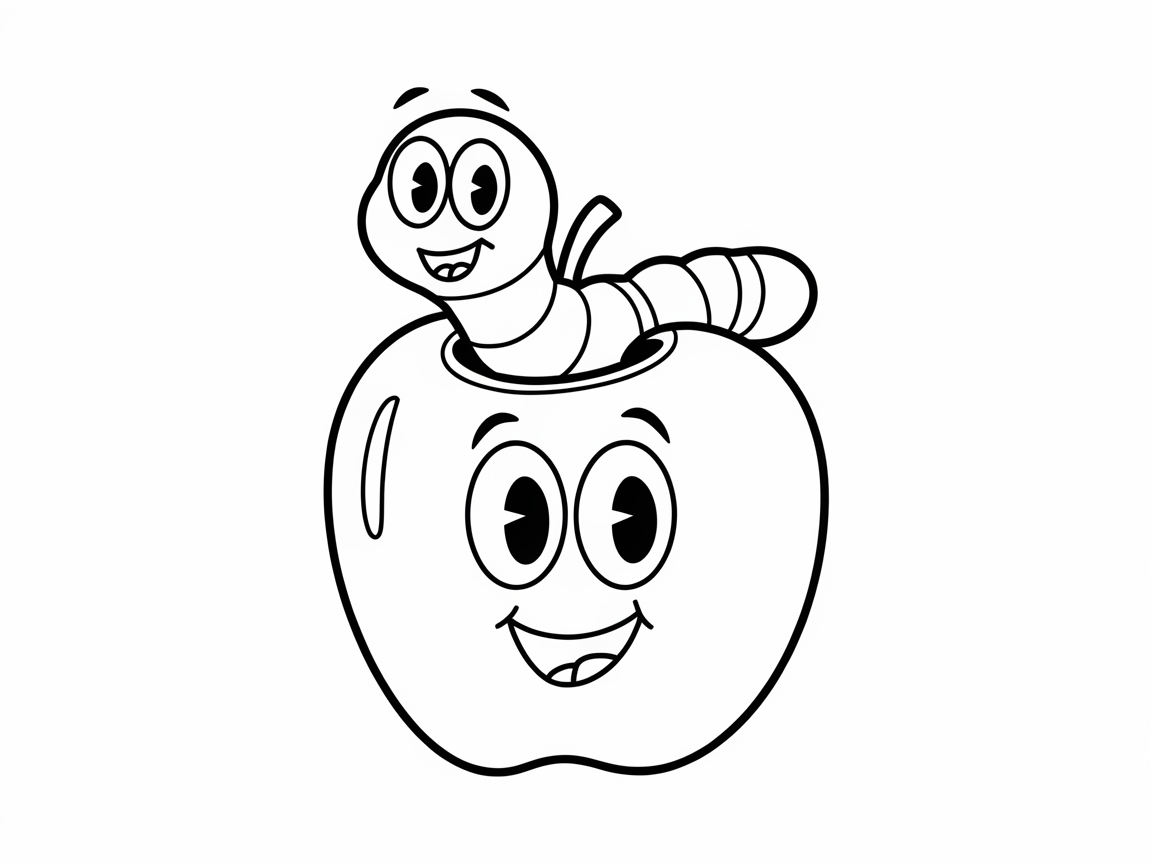 Wiggly Worm in a Happy Apple