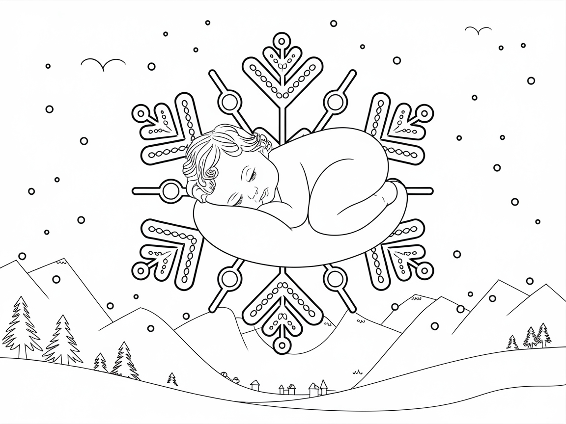 Dreamy Winter Slumber with a Baby Angel