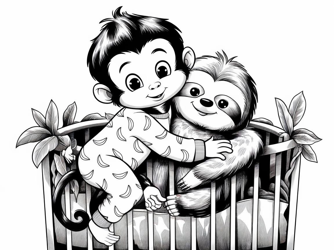 Snuggly Monkey and Sloth Bedtime Buddy