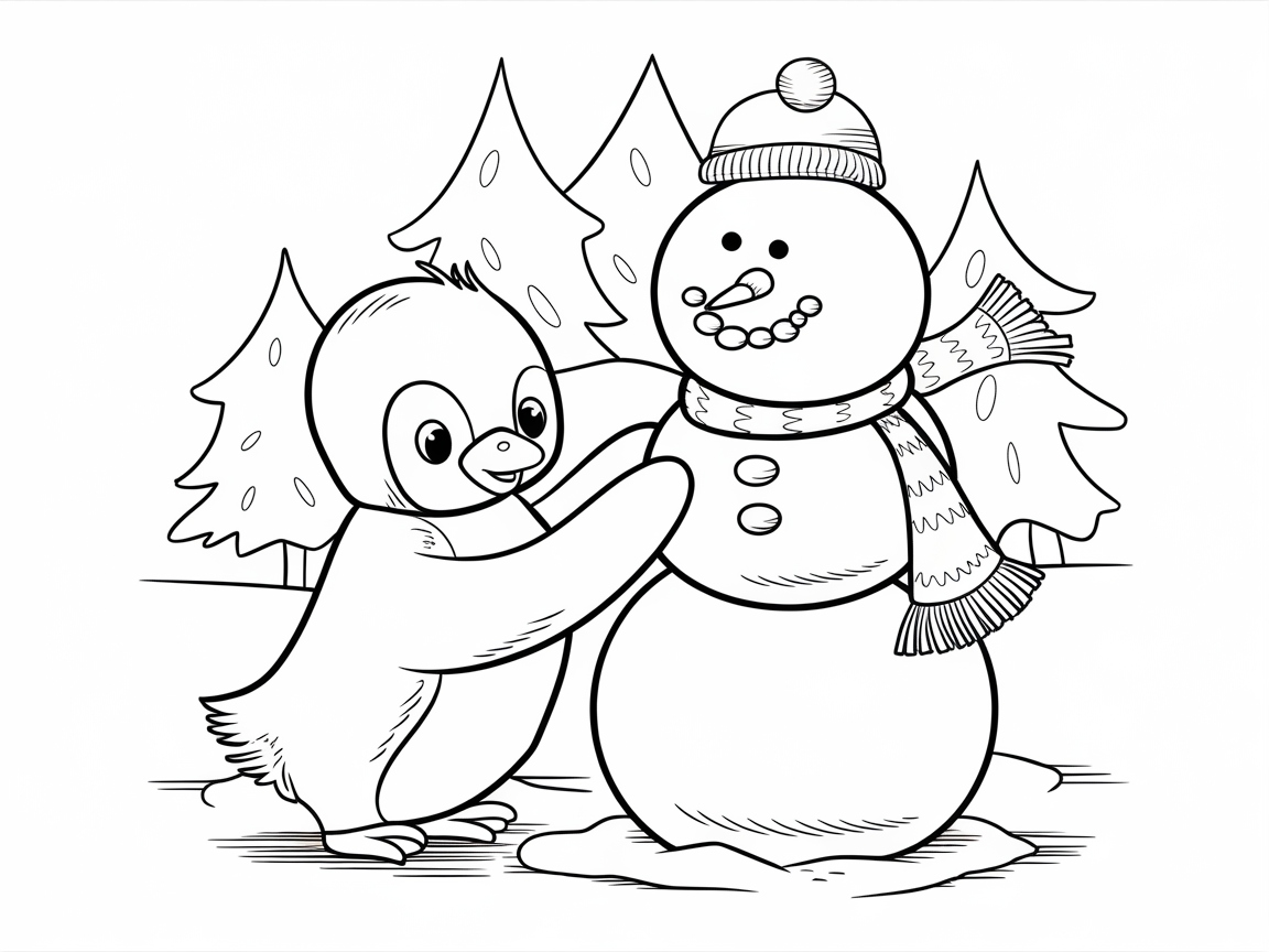 Join This Baby Penguin in Building Snowy Fun