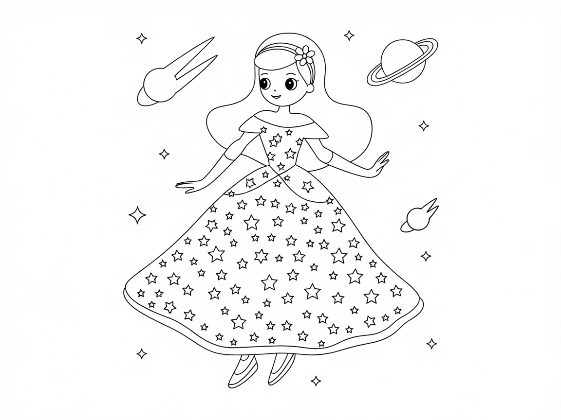Starry Night Ball Gown in Space