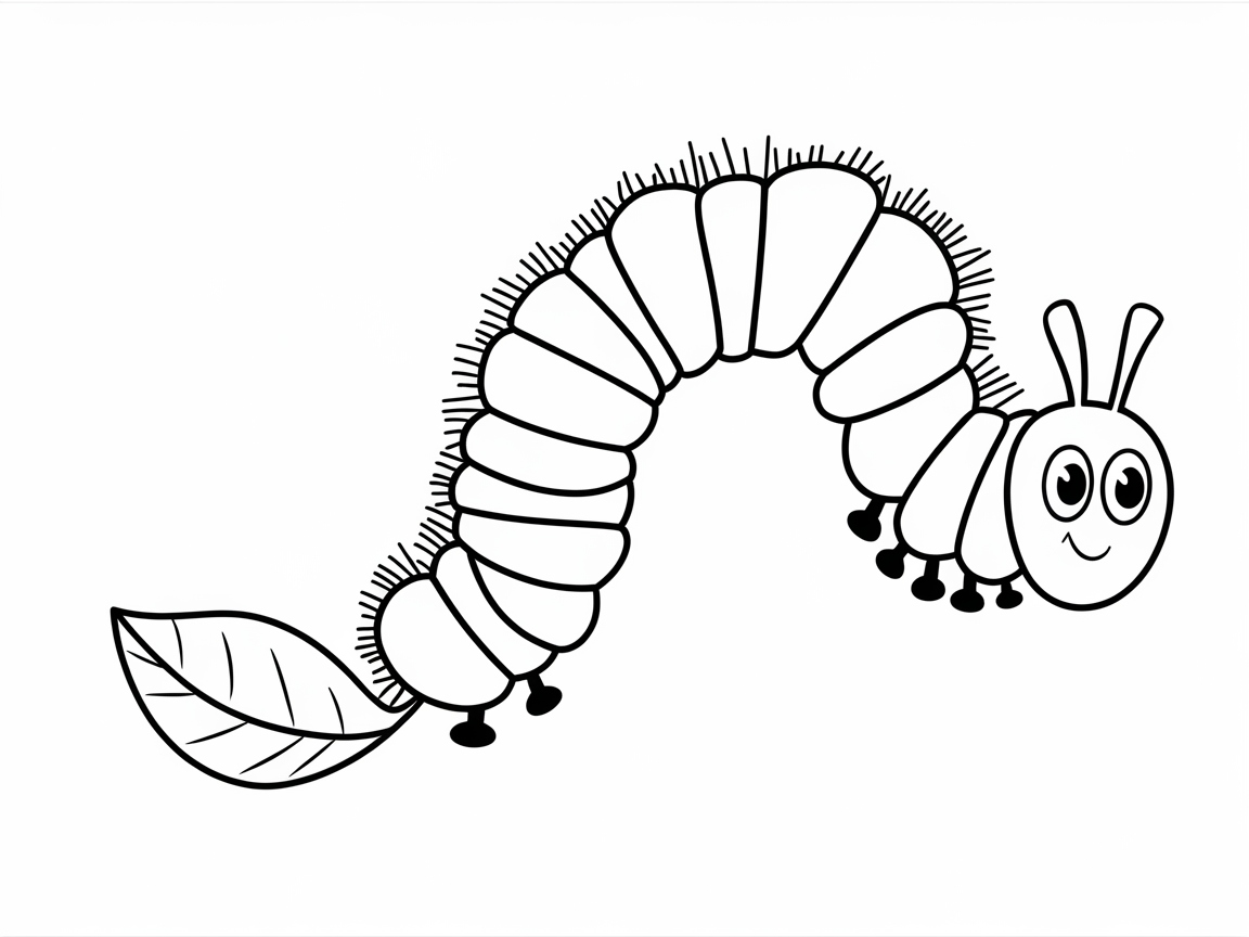 Whimsical Caterpillar Coloring Page