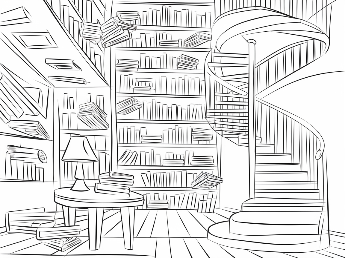 Step into a Mystical Library Retreat