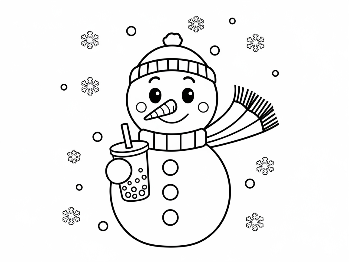 Festive Snowman with a Boba Twist
