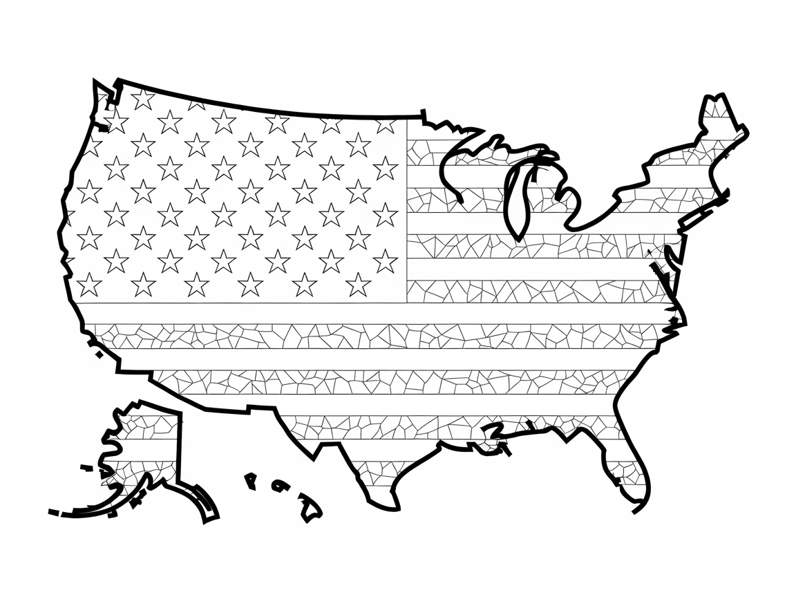 Color the Nation with This Mosaic USA Flag Map