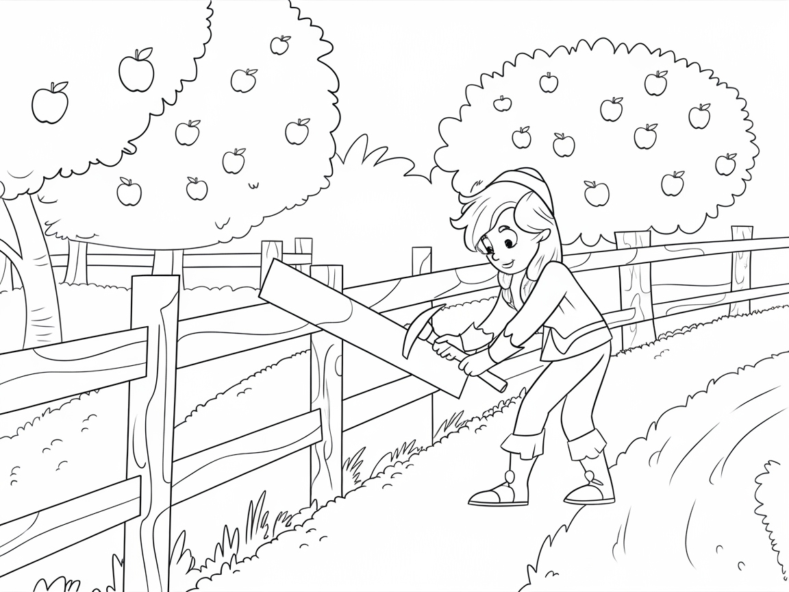Fixing the Fence in an Apple Orchard