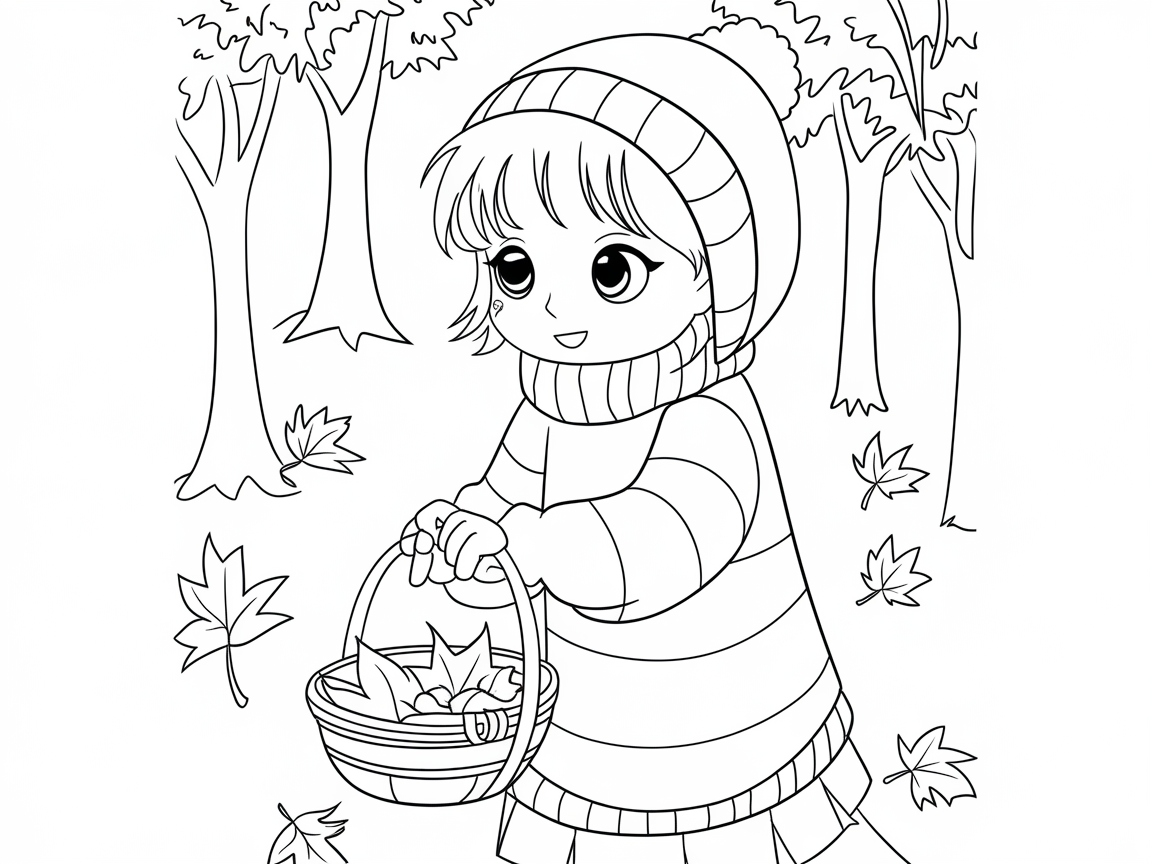 Embrace the Autumn with This Anime Girl in the Woods
