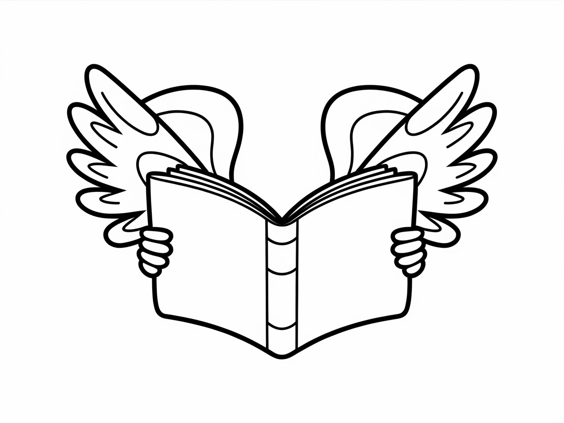 Color the Bookish Angel Wings