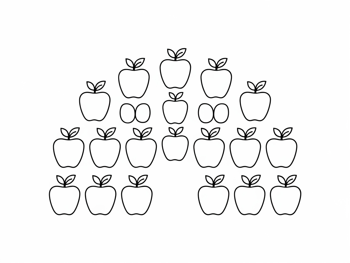 Apple Array: A Counting Coloring Page