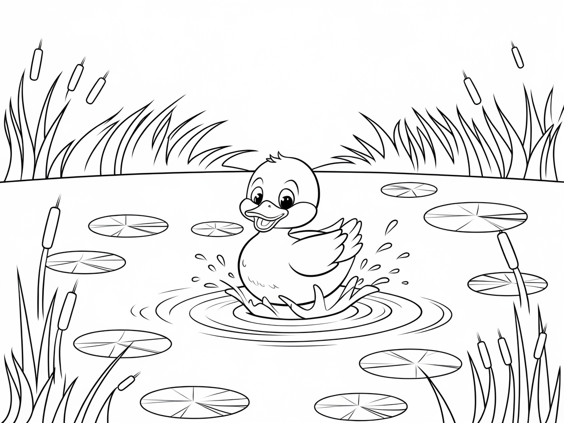 Splashing Fun with This Adorable Baby Duck