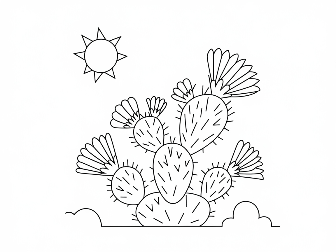 Desert Cactus Scene Under the Sun