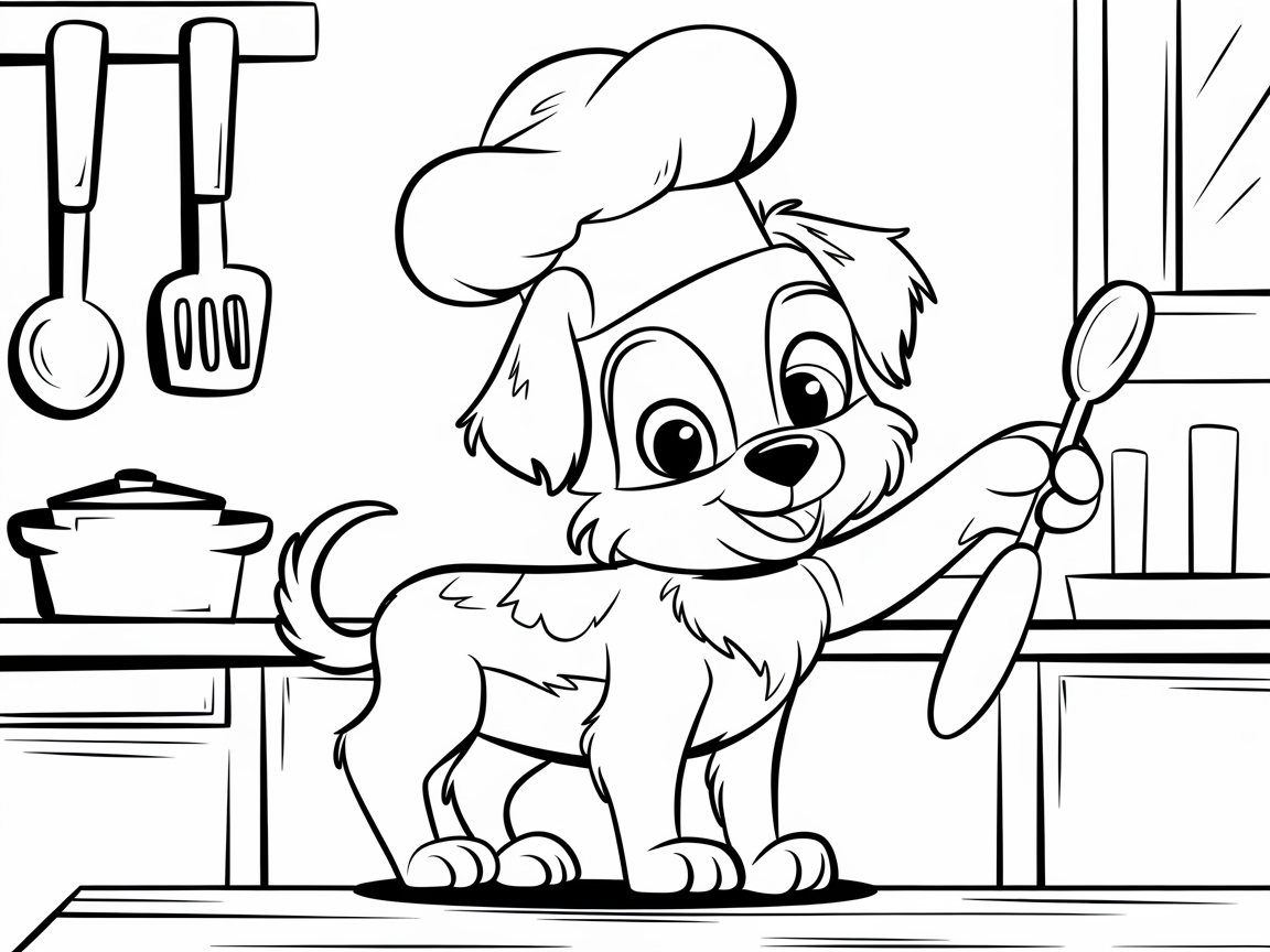 Culinary Adventures: Puppy Chef in the Kitchen