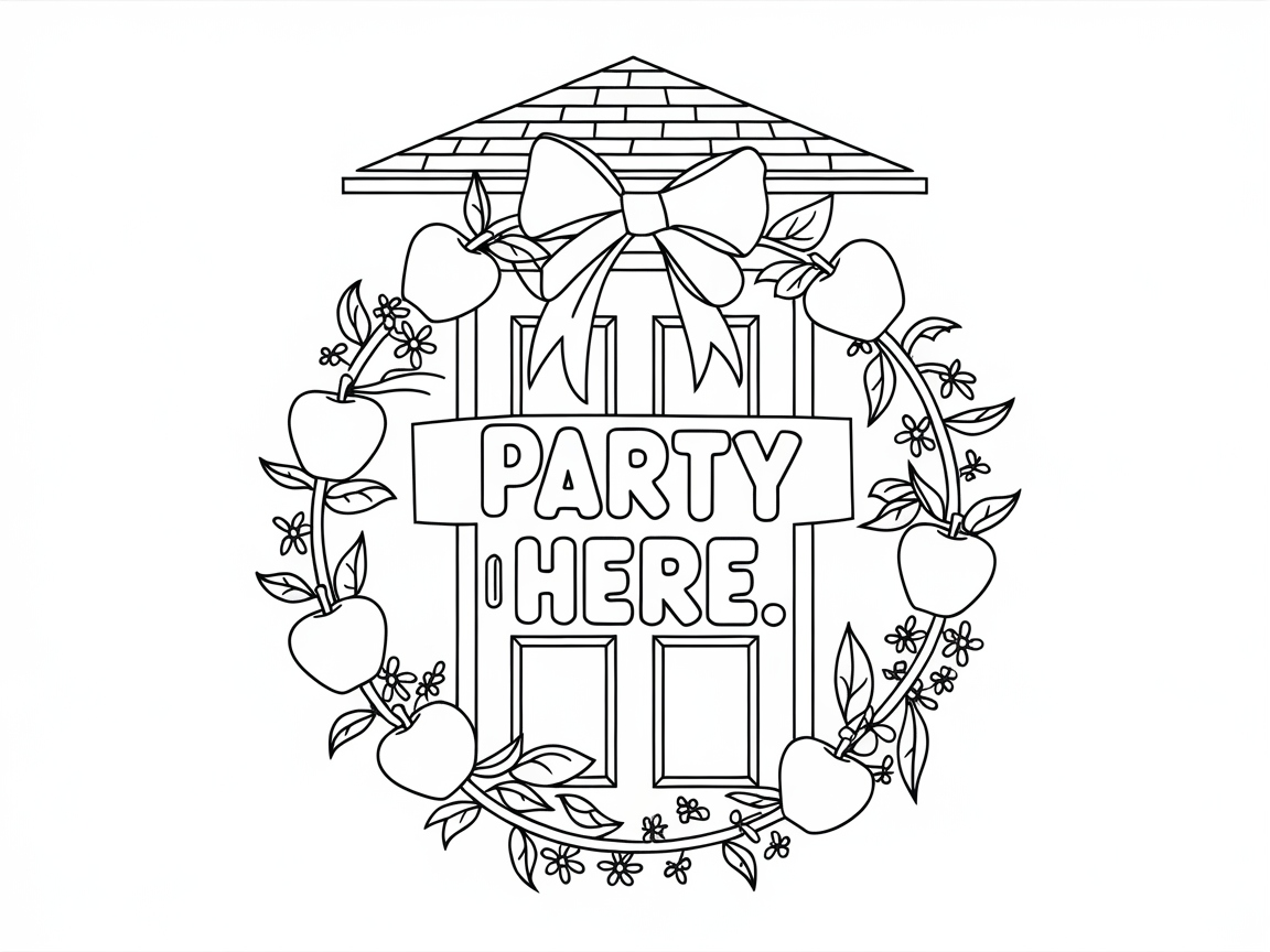 Welcome to the Apple Party Coloring Page