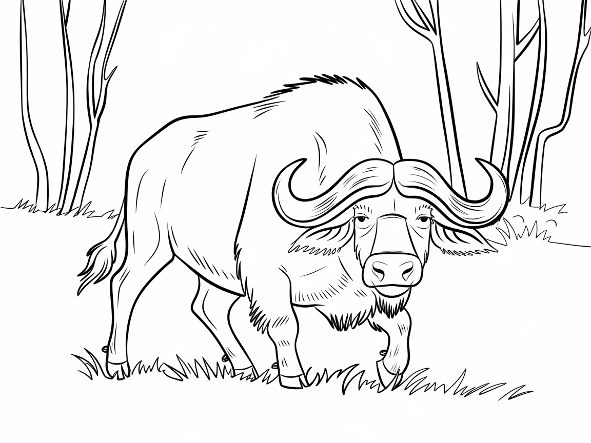 Mighty African Buffalo Roaming the Savanna