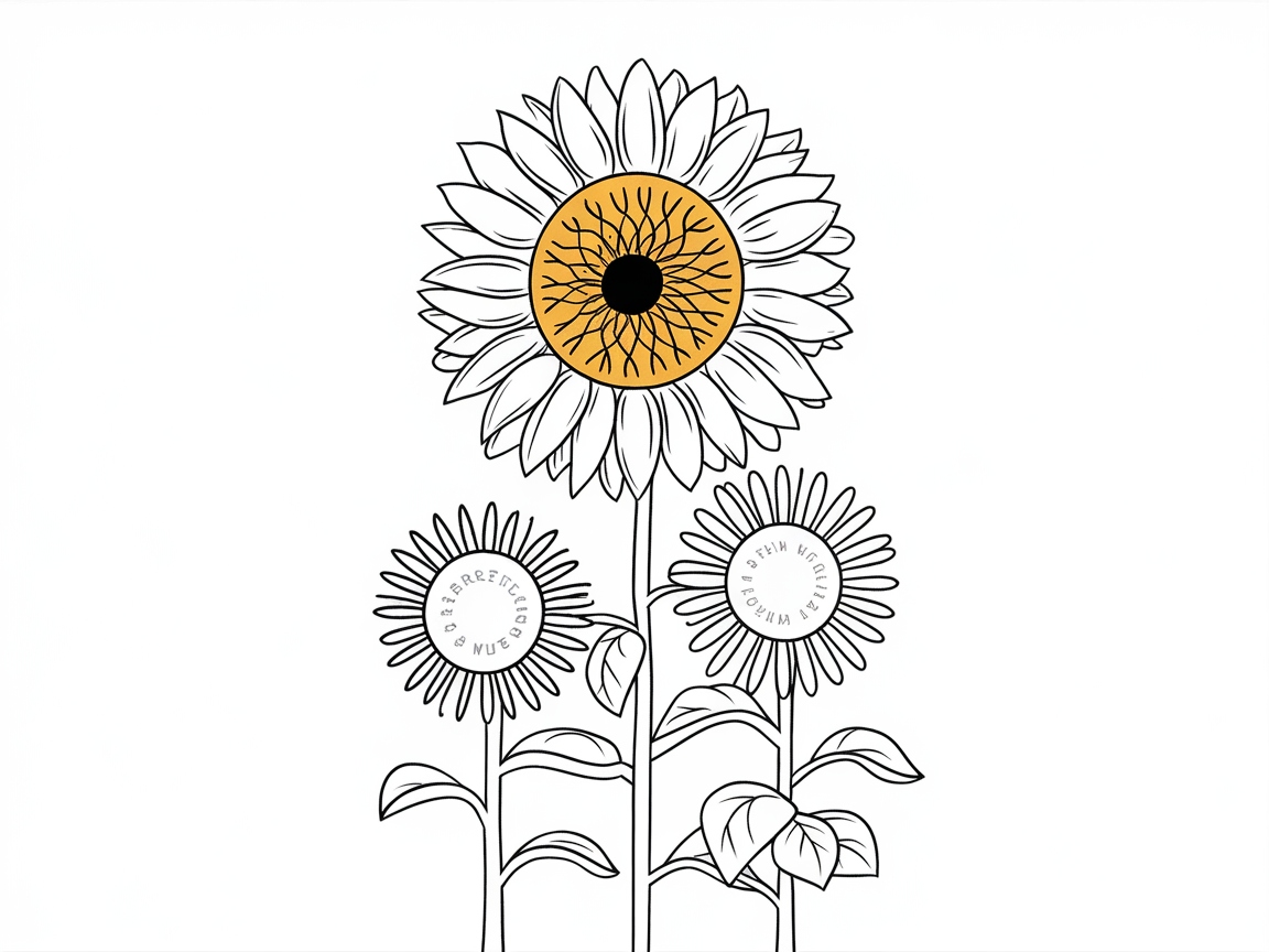 Mindful Sunflower Bloom with Positive Affirmations