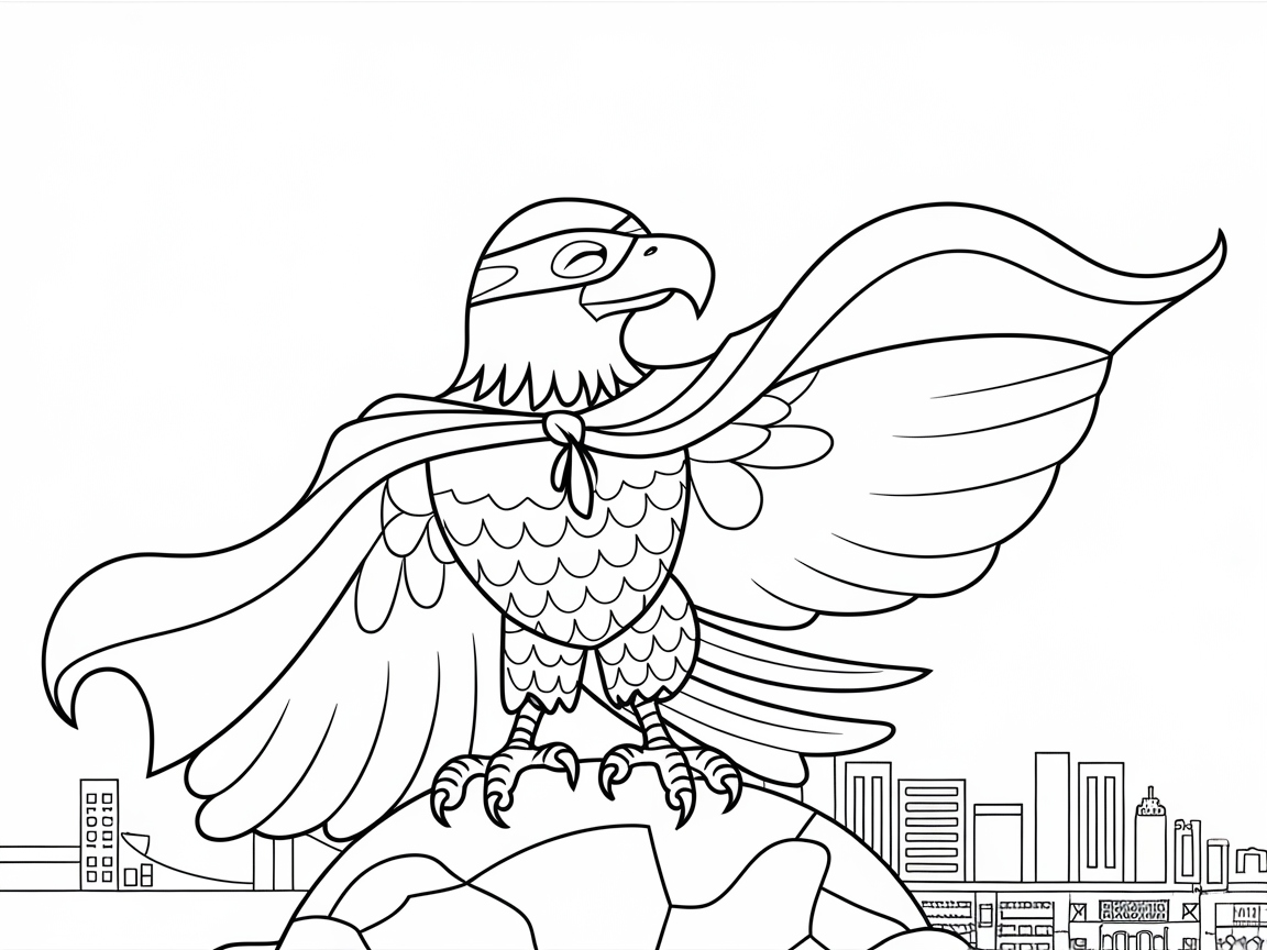 Superhero Eagle Ready to Save the Day