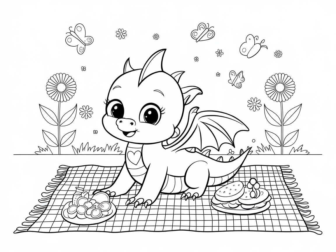 Picnic Time with a Baby Dragon