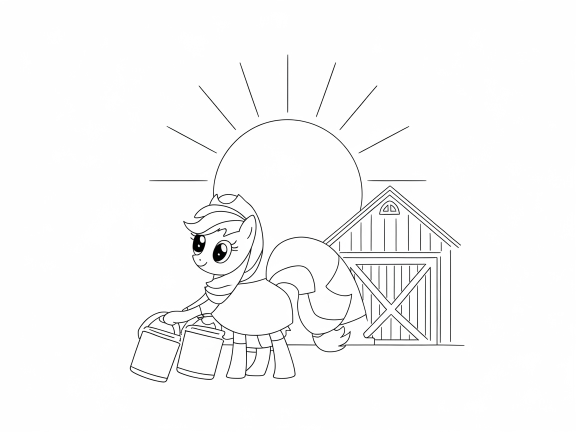Sunny Barnyard Adventure with a Helpful Pony