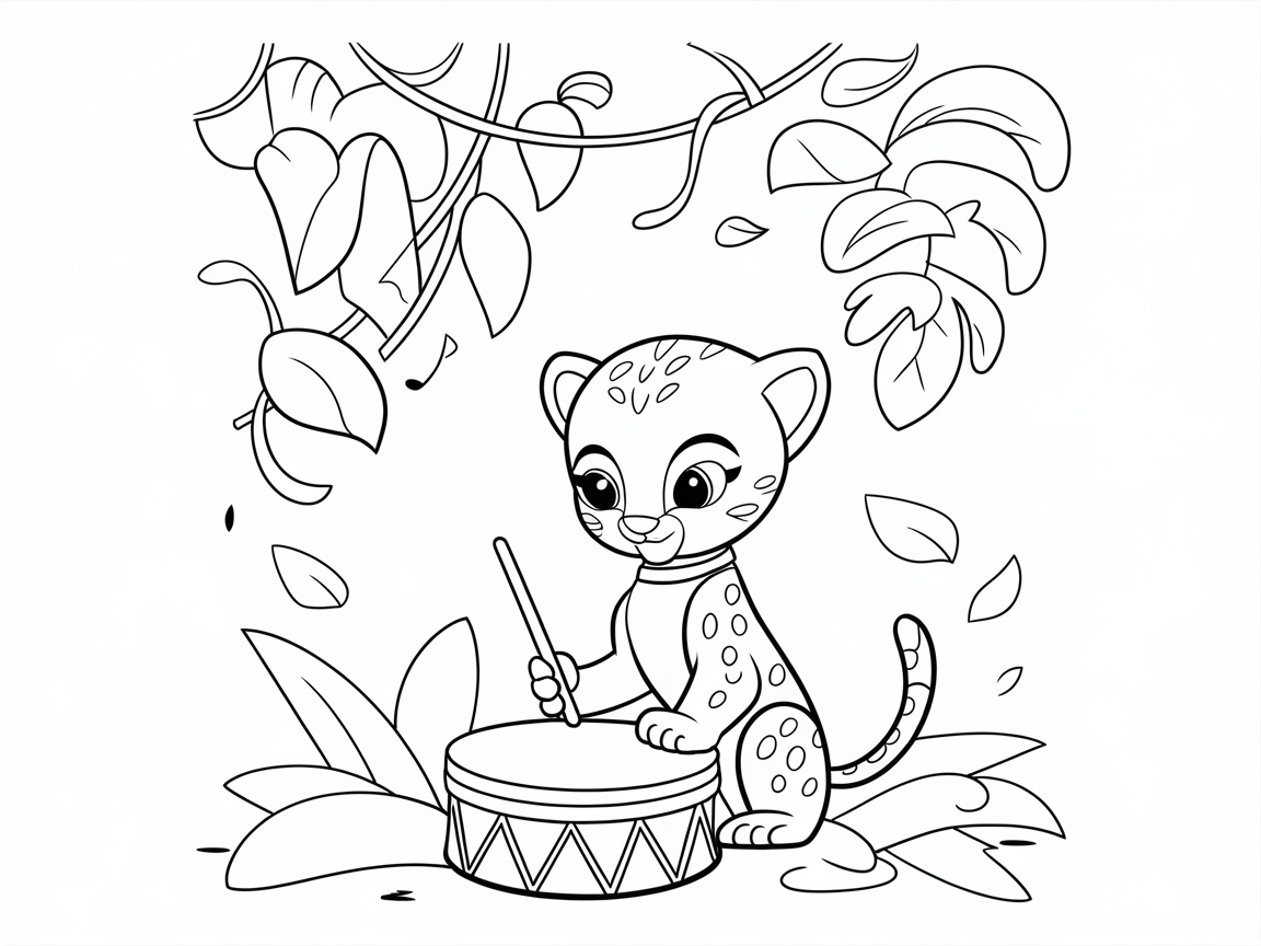Musical Baby Cheetah in a Jungle Jam