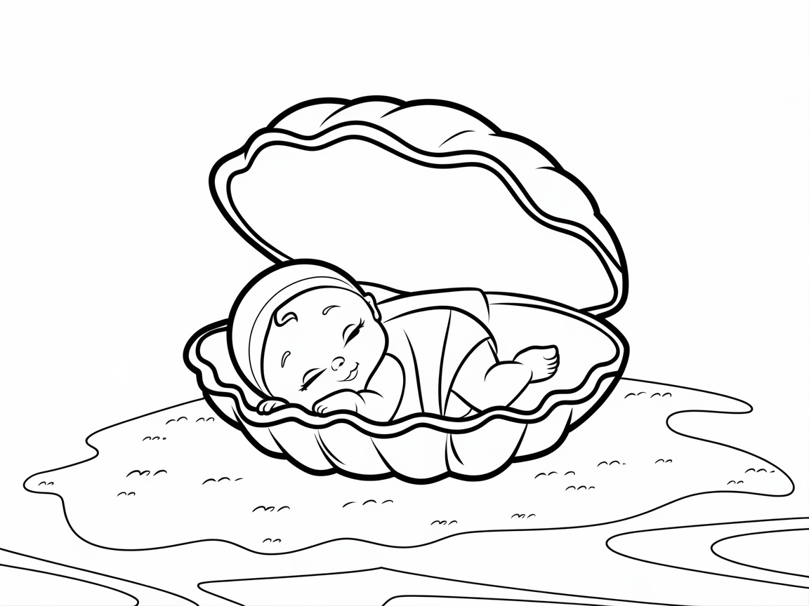 Dreamlike Slumber in a Seashell Cradle