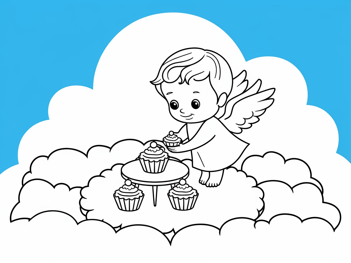 Cupcake-Heavenly Baby Angel Serving Treats
