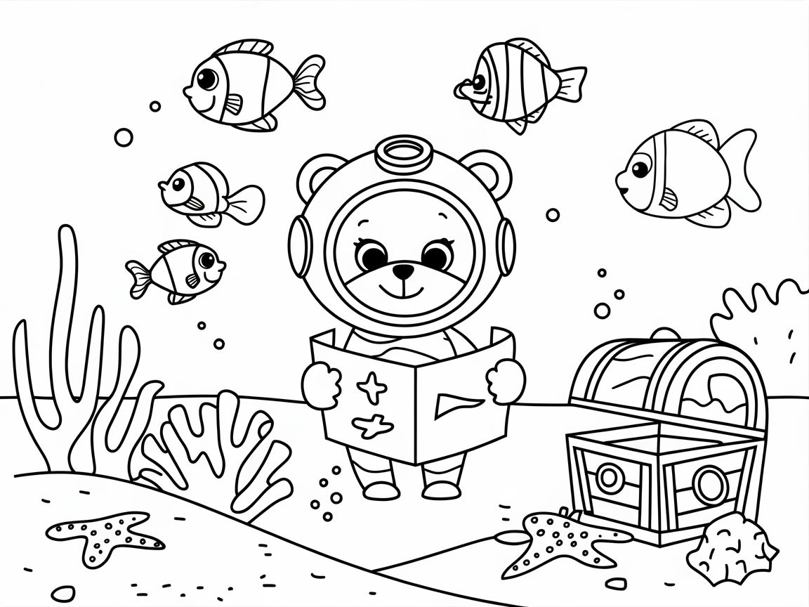 Dive into Adventure with This Underwater Explorer Bear